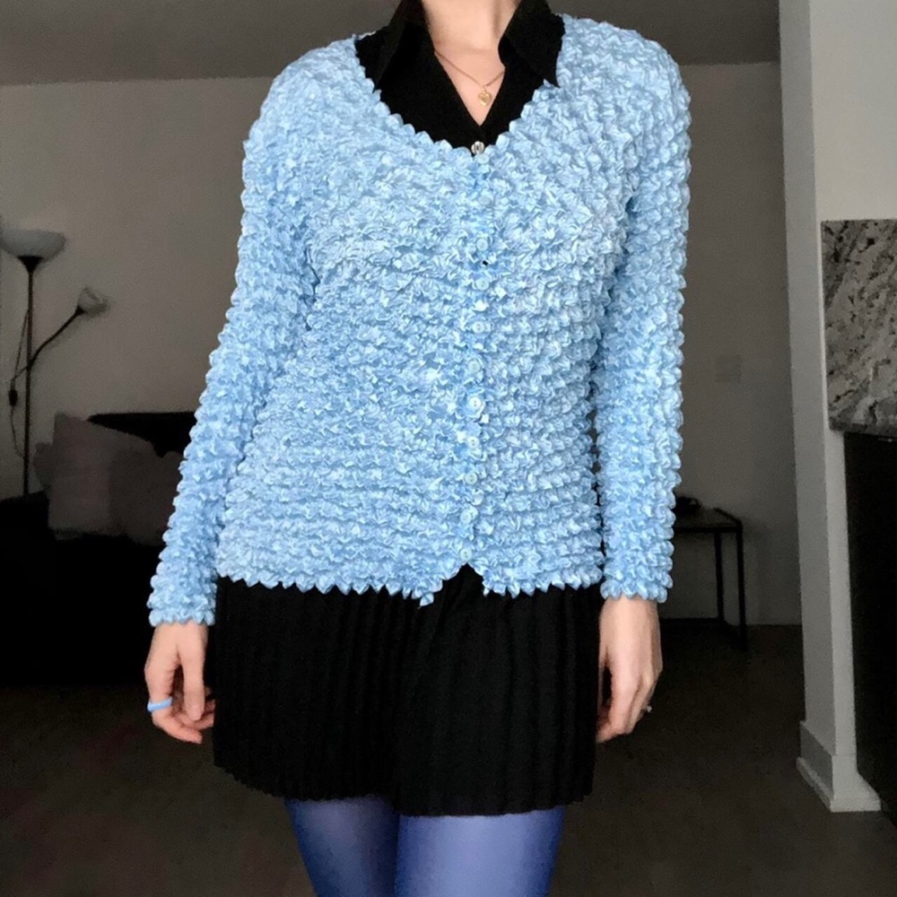 90s popcorn stretchy cardigan